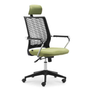 Ergonomic Green Mesh Office Chair with Adjustable Headrest  (Ref: RC10030)