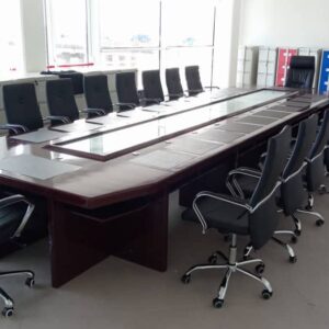 Modern Conference Room Table with Leather Chairs (Ref RCT100004)