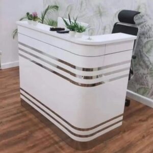 Modern Reception Desk with Ergonomic Chair and Storage (Ref: RRD0004)