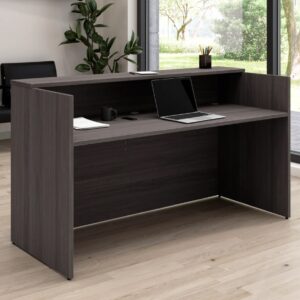 Modern Dark Wood Reception Desk (Ref: RRD0005)