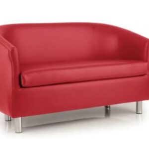 Modern Red Leather Office Sofa (Ref: RS0001)