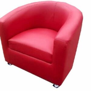 Modern Red Leather Office Sofa (Ref: RS0002)