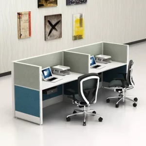 Modern Dual-Cubicle Workstation with Ergonomic Chairs (Ref: RW10001)