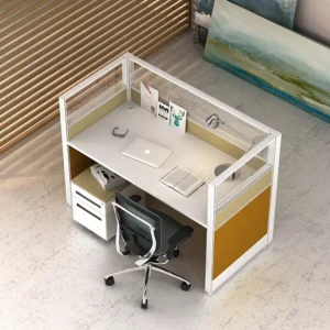 Contemporary Single-Cubicle Workstation with Privacy Partition (Ref: RW10005)