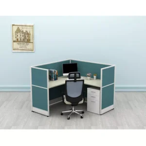Contemporary Single-Cubicle Workstation with Privacy Partition (Ref: RW10006)